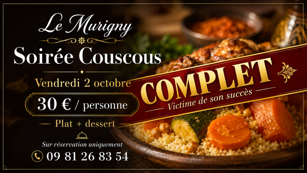 Soirée Couscous 2 octobre 2026 [complet]